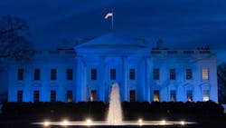 President Trump previously lit the White House blue in recognition of World Autism Awareness Day in April. President Trump previously lit the White House blue in recognition of World Autism Awareness Day in April.