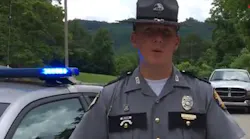 Kentucky State Police Public Affairs Trooper Shane Jaccobs speaks to the media after two Knox County Sheriff's deputies were shot and wounded while serving a warrant Monday morning.