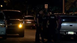 A Chandler police officer was shot with an arrow while responding to a call Wednesday night. A Chandler police officer was shot with an arrow while responding to a call Wednesday night.