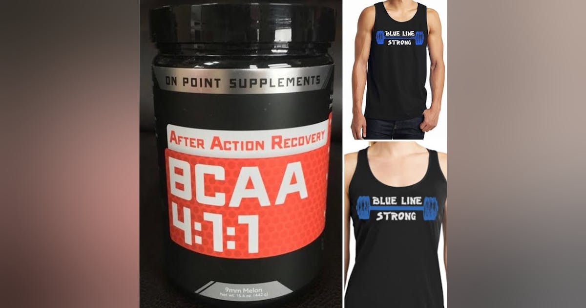 BCAA's by On Point Supplements, Blue Line Beasts Tank Shirt | Officer
