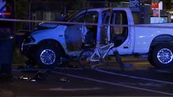Police officials say that one officer is in critical but stable condition while the other is in fair condition after they were hit by a speeding pickup truck Thursday night. Police officials say that one officer is in critical but stable condition while the other is in fair condition after they were hit by a speeding pickup truck Thursday night.