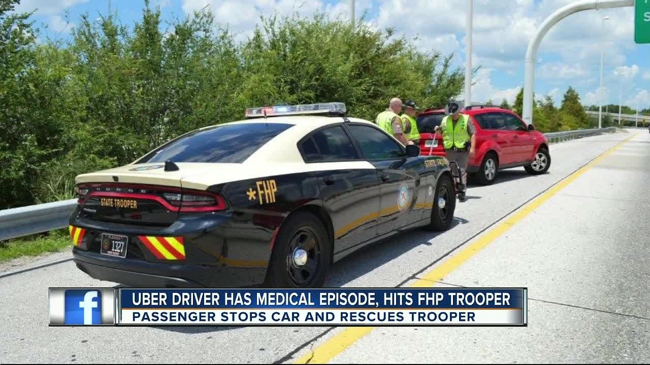 Uber Driver Hits Florida Trooper After Medical Episode