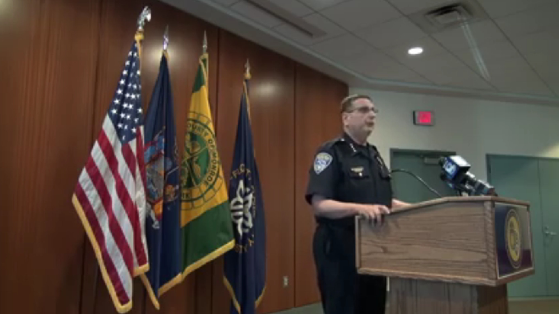 Rochester Police Chief Michael Ciminelli updates reporters during a news conference after fficer Jeremy Nash was shot near his face in a shooting Saturday night.