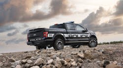 All-new F-150 Police Responder is ready for action with a specially designed interior; performance features include police-calibrated brake system, all-terrain tires and 18-inch alloy rims, plus the largest passenger volume of any pursuit-rated vehicle