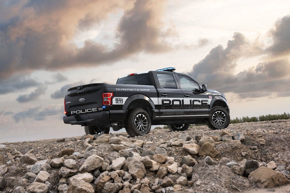 All-new F-150 Police Responder is ready for action with a specially designed interior; performance features include police-calibrated brake system, all-terrain tires and 18-inch alloy rims, plus the largest passenger volume of any pursuit-rated vehicle