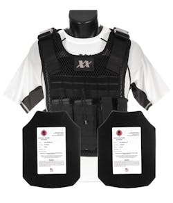 Phantom Plate Carrier Front Grey Patch AR550 STEEL BODY ARMOR 8X10 SHOOTERS CUT Front F 597892a2accb5