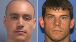 Daniel Cummings, left, and Officer Robert Langley
