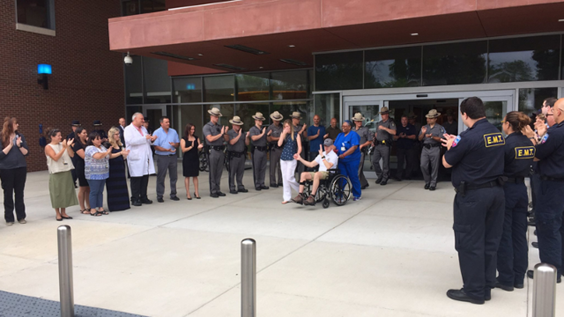 Trooper Craig Foglia was inside his cruiser while conducting a traffic stop on May 17 when it struck by a pickup truck on I-86 in the Town of Campbell.