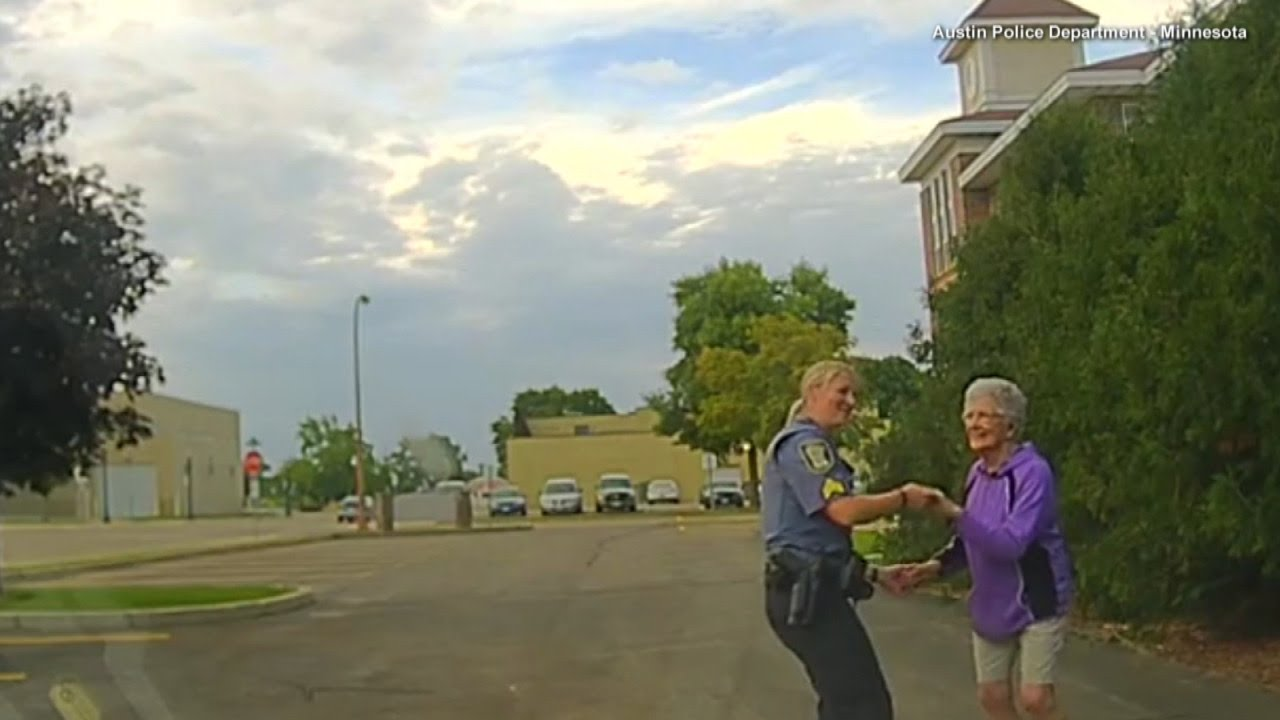 Officer Busts a Move With Lonely 92-Year-Old Woman