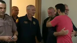 Florida Highway Patrol Trooper Carlos Rosario, who was seriously injured after being struck by a vehicle earlier this year, got a chance to thank those who saved his life on Tuesday.