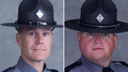 Lt. H. Jay Cullen, left, and Trooper-Pilot Berke M.M. Bates Lt. H. Jay Cullen, left, and Trooper-Pilot Berke M.M. Bates