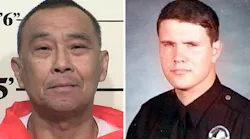Hau Chan, left, and Officer Duane Johnson