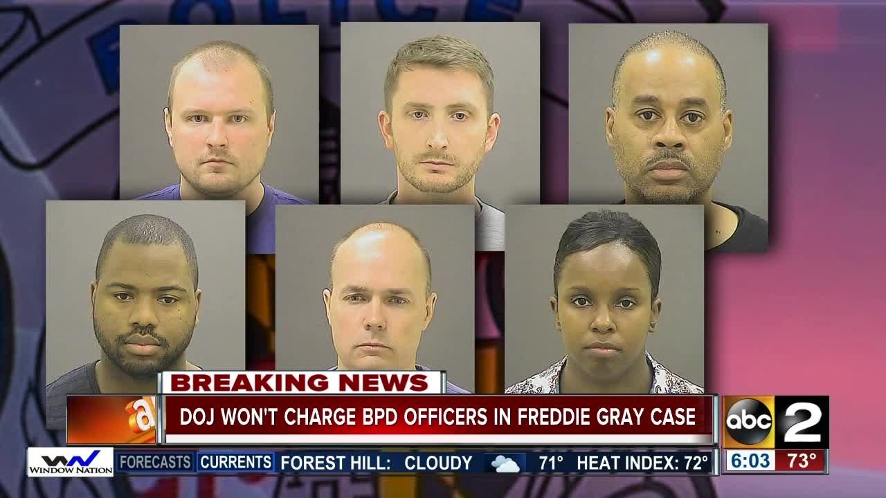 Department of Justice Won't Charge Balitmore Officers Accused in Freddie Gray's Death