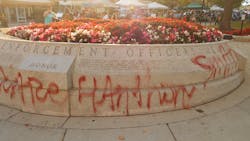 Authorities are investigating after the law enforcement memorial at the Wisconsin State Capitol was vandalized over the weekend.