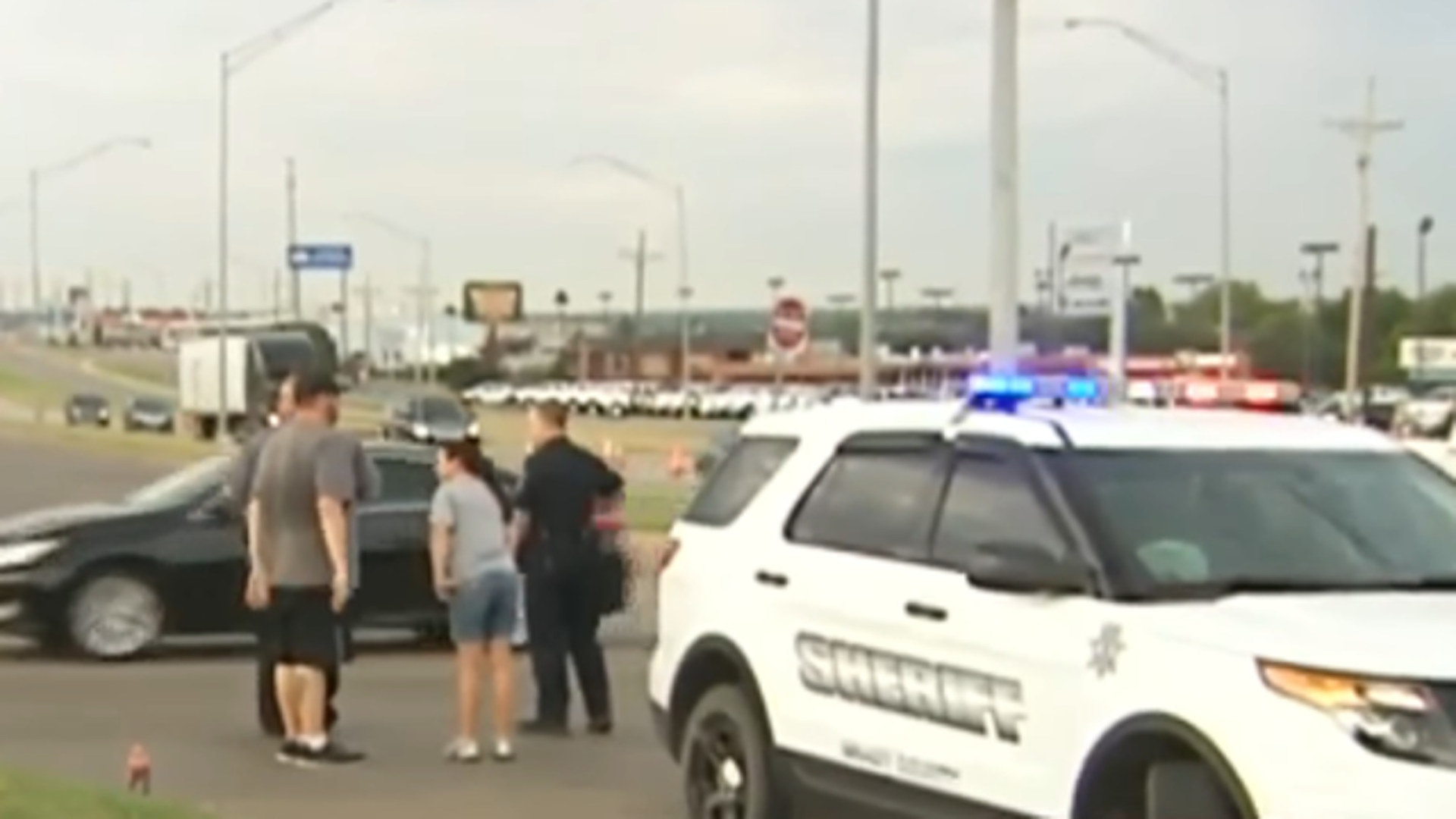 Two Chickasha police officers were shot Sunday afternoon while serving a warrant, and the man who shot them was arrested.