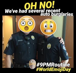 This is just one example of a #9PMRoutine Facebook post from the Nampa (Idaho) PD that combines the campaign with a relevant event.