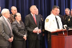When moving legislation forward, partnerships and compromises are key. Pictured below: Sheriff Ron Bateman at the podium along with Maryland State Comptroller Peter Franchot announcing that they were making the local law a statewide bill. When moving legislation forward, partnerships and compromises are key. Pictured below: Sheriff Ron Bateman at the podium along with Maryland State Comptroller Peter Franchot announcing that they were making the local law a statewide bill.