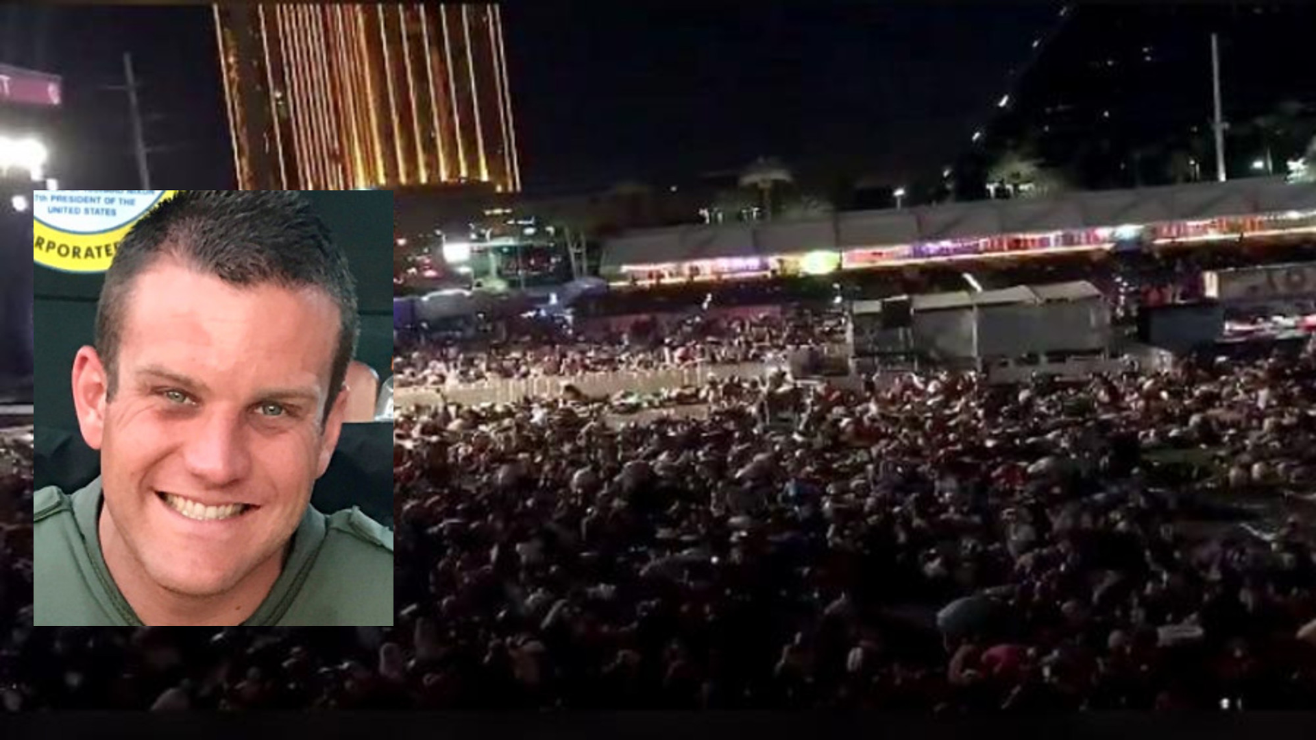 Orange County Sheriff's Deputy Mark Seamans, who was attending the concert in Las Vegas, helped aid gunshot victims and usher people to safety after a gunman opened fire Sunday night.