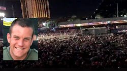 Orange County Sheriff&apos;s Deputy Mark Seamans, who was attending the concert in Las Vegas, helped aid gunshot victims and usher people to safety after a gunman opened fire Sunday night.