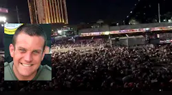 Orange County Sheriff's Deputy Mark Seamans, who was attending the concert in Las Vegas, helped aid gunshot victims and usher people to safety after a gunman opened fire Sunday night.