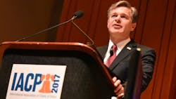 FBI Director Christopher Wray speaks at IACP 2017 in Philadelphia Sunday, Oct. 22.