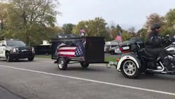 The flag-draped casket containing Buffalo Police Officer Craig E. Lehner's body was saluted by thousands of police officers from across North America during its final journey Wednesday morning. The flag-draped casket containing Buffalo Police Officer Craig E. Lehner's body was saluted by thousands of police officers from across North America during its final journey Wednesday morning.