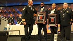 U.S. Capitol Police Special Agents Crystal Griner and David Bailey receive the IACP/Target Officer of the Year Award in Philadelphia on Oct. 22.