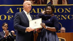 NYPD Officer Dalsh Veve's wife Ester and 2-year-old daughter Dashi accept his promotion to detective. NYPD Officer Dalsh Veve's wife Ester and 2-year-old daughter Dashi accept his promotion to detective.