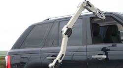 Med-Eng released its Avenger Remotely Operated Vehicle (ROV), a patrol-car-trunk sized robot that can be mounted with CBRNE sensors and, using its arms, peek inside (or even grab something inside) of the passenger compartments of vehicles and into truck beds. This is a full featured remote machine with full capabilities. Med-Eng released its Avenger Remotely Operated Vehicle (ROV), a patrol-car-trunk sized robot that can be mounted with CBRNE sensors and, using its arms, peek inside (or even grab something inside) of the passenger compartments of vehicles and into truck beds. This is a full featured remote machine with full capabilities.