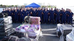 Cocaine and heroin, seized during 14 separate drug smuggling busts, was offloaded at Port Everglades in Florida on Tuesday, Nov. 14, 2017.