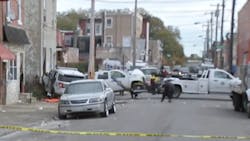 The officers were en route to the call when the two SUVs crash on D Street and Indiana Avenue Friday morning. The officers were en route to the call when the two SUVs crash on D Street and Indiana Avenue Friday morning.