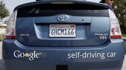 A driverless car is on display at Google Headquarters in Mountain View, Calif., on September 25, 2012. A driverless car is on display at Google Headquarters in Mountain View, Calif., on September 25, 2012.