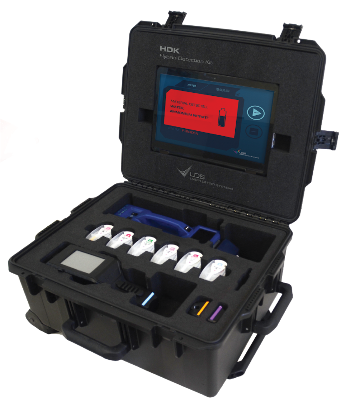 Portable and automated explosive drug narcotic detection kit Hybrid Detection Kit HDK From