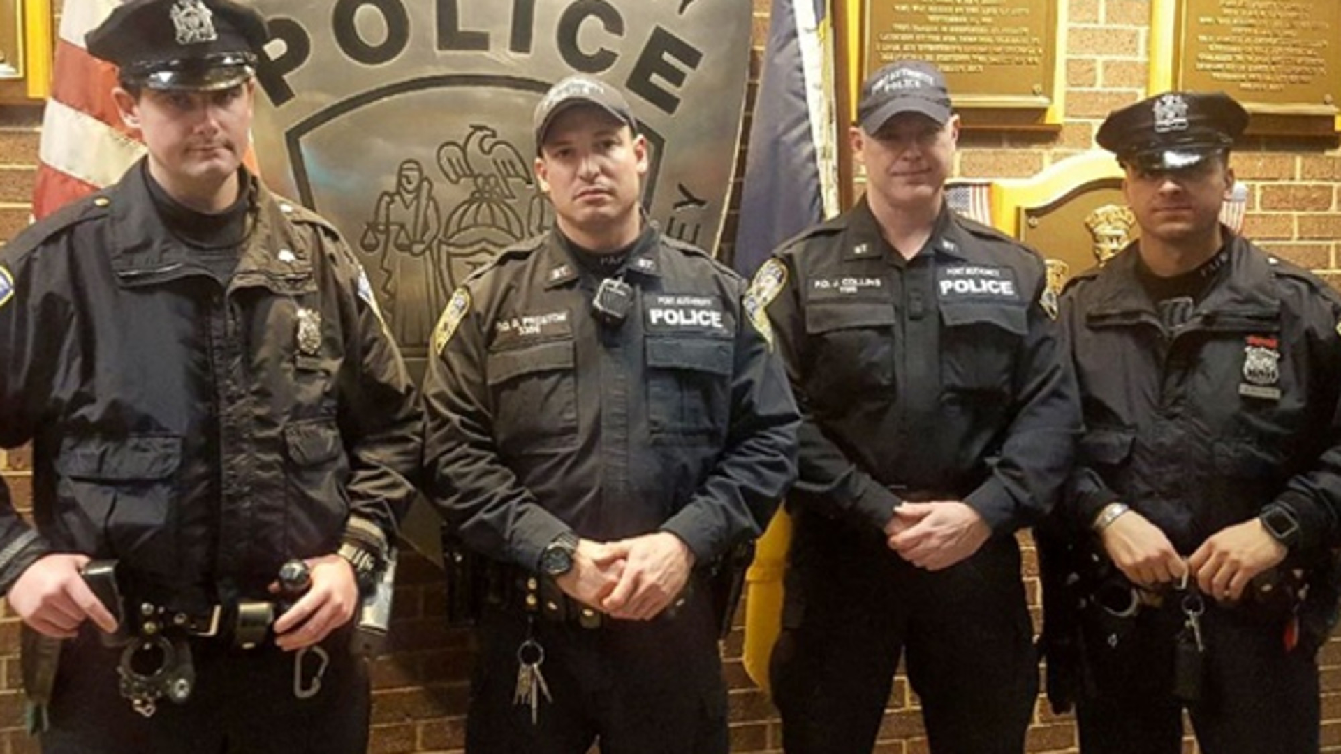 From left: Officers Sean E. Gallagher, Drew M. Preston, John F. (Jack) Collins and Anthony J. Manfredini