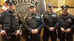 From left: Officers Sean E. Gallagher, Drew M. Preston, John F. (Jack) Collins and Anthony J. Manfredini