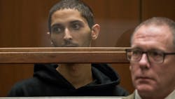 Tyler Raj Barriss, left, flanked by public defender, Mearl Lottman, appears for an extradition hearing at Los Angeles Criminal courts on Jan. 3, 2018, in Los Angeles. Barriss is accused of making a &apos;swatting&apos; call that led to a man being fatally shot by police in Kansas.