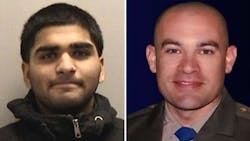 Mohammed Abraar Ali, left, and Officer Andrew Camilleri Mohammed Abraar Ali, left, and Officer Andrew Camilleri
