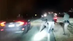 The quick reaction of a Boone County Sheriff's Deputy Chuck Schutz prevented he and other deputies from being struck by an oncoming car. The quick reaction of a Boone County Sheriff's Deputy Chuck Schutz prevented he and other deputies from being struck by an oncoming car.