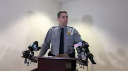 York County Sheriff’s Office Spokesman Trent Faris updates the public after four law enforcement officers were wounded in a confrontation with a suspect Monday night.