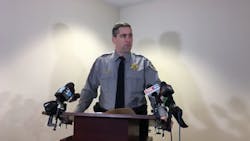 York County Sheriff&rsquo;s Office Spokesman Trent Faris updates the public after four law enforcement officers were wounded in a confrontation with a suspect Monday night.
