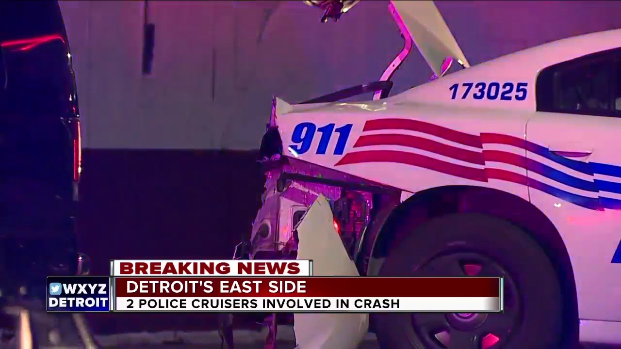 Two Detroit Police Cruisers Involved In Crash | Officer