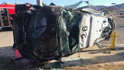 A Los Angeles County Sheriff's deputy was seriously injured in a crash Wednesday evening. A Los Angeles County Sheriff's deputy was seriously injured in a crash Wednesday evening.