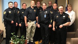 Seventeen weeks after being wounded in a shooting that claimed the life of one of his comrades, Douglas County Sheriff's Deputy Jeff Pelle, fourth from the left, is back on the job. Seventeen weeks after being wounded in a shooting that claimed the life of one of his comrades, Douglas County Sheriff's Deputy Jeff Pelle, fourth from the left, is back on the job.