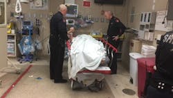 Harris County Deputy Constable Christopher Gaines was flown to a local hospital after being wounded during a shootout Tuesday morning.