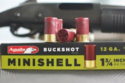 The Minishell Buckshot uses a hybrid load of 4B and 1B shot. There are seven pellets of 4B and four pellets of 1B and the payload weighs 19 grams. The Minishell Buckshot uses a hybrid load of 4B and 1B shot. There are seven pellets of 4B and four pellets of 1B and the payload weighs 19 grams.
