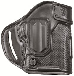 BLACKHAWK launched a new line of leather holsters, the MBOSS, which incorporates a sewn on guide to help with safe trigger finger placement prior to the draw (on the belt models). BLACKHAWK launched a new line of leather holsters, the MBOSS, which incorporates a sewn on guide to help with safe trigger finger placement prior to the draw (on the belt models).