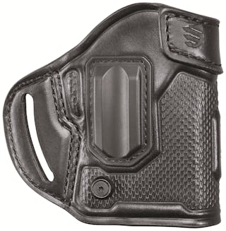 BLACKHAWK launched a new line of leather holsters, the MBOSS, which incorporates a sewn on guide to help with safe trigger finger placement prior to the draw (on the belt models).