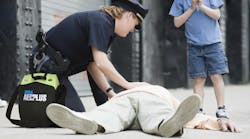 It’s vital that every police cruiser responding to an emergency has an AED on board and know the symptoms of a sudden cardiac arrest and have training in basic life support. It’s vital that every police cruiser responding to an emergency has an AED on board and know the symptoms of a sudden cardiac arrest and have training in basic life support.