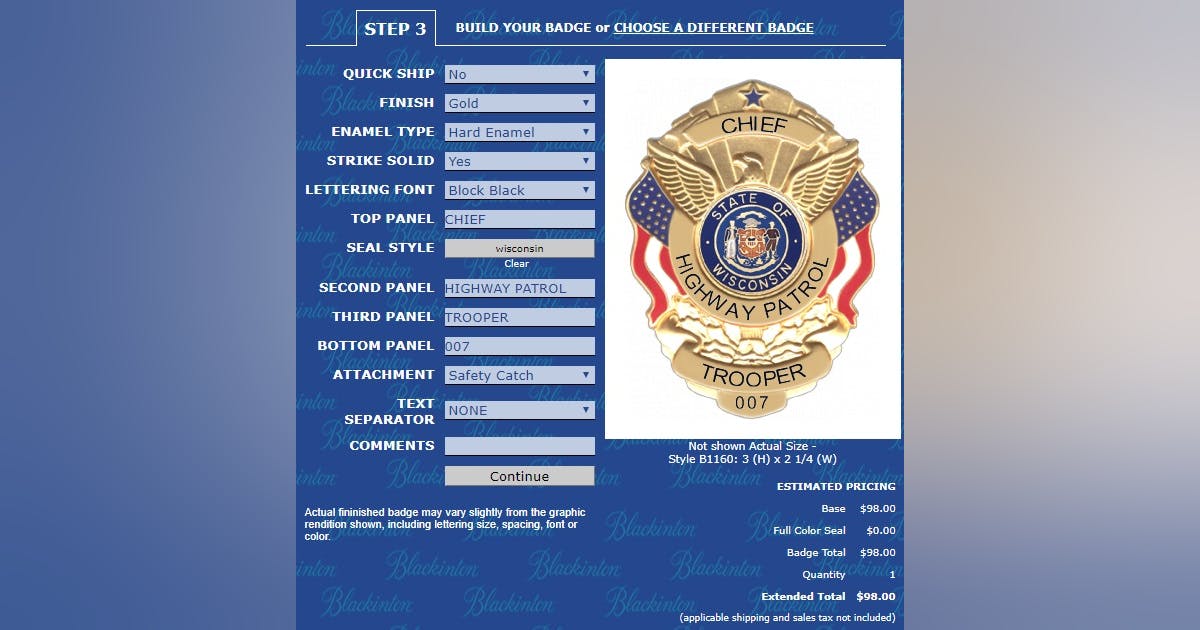 Custom Badge Building with Blackinton Officer