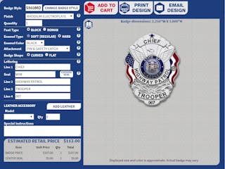 Many Badge Shapes 'the Centre Fold' Custom Police 
